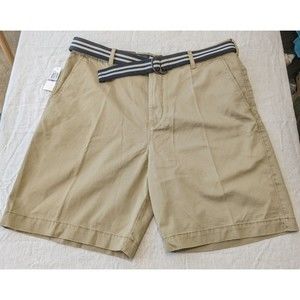 NEW Izod Chino Shorts Beige With Belt Size 38